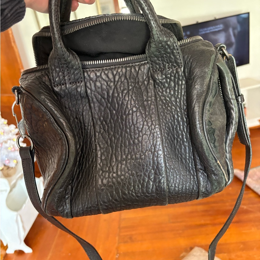 💫 Alexander Wang Rocco Bag — Black Pebbled Leather, Silver Studs (Well-Loved)